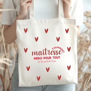 Personalized teacher bag, end-of-year gift, teacher gift idea, personalized atsem bag, end-of-school thank you, tote bag