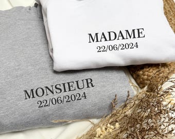 Personalized Valentine's Day sweatshirt - personalized Valentine's Day gift, matching couple gift, matching lovers' sweatshirt, sweatshirt with date