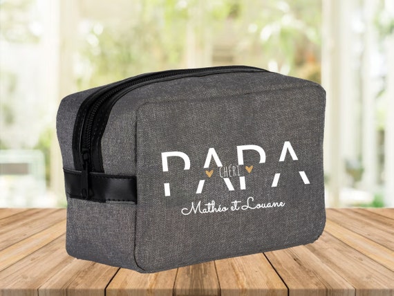 Trousse de toilette personnalisée, Fête des pères personnalisé, Cadeau pour homme , Noël Papa, anniversaire papa. Cadeau personnalisé papa.