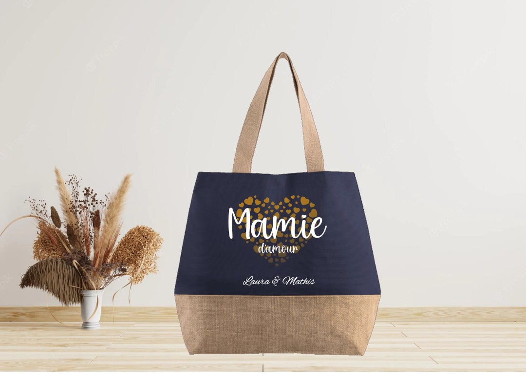 Freepik Gold Shopping Bag Large Jute Bag To Personalize Grandma