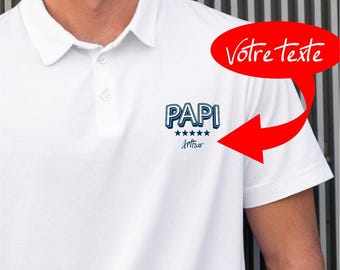 Polo personnalisé papi 5 étoiles, cadeau à personnaliser papi, fête des papi, anniversaire papy, cadeau grand père- T-shirt à personnaliser