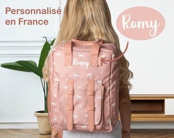 Sac école enfant personnalisé avec prénom, sac à dos enfant primaire, école personnalisable, rentrée scolaire maternelle/primaire, cartable