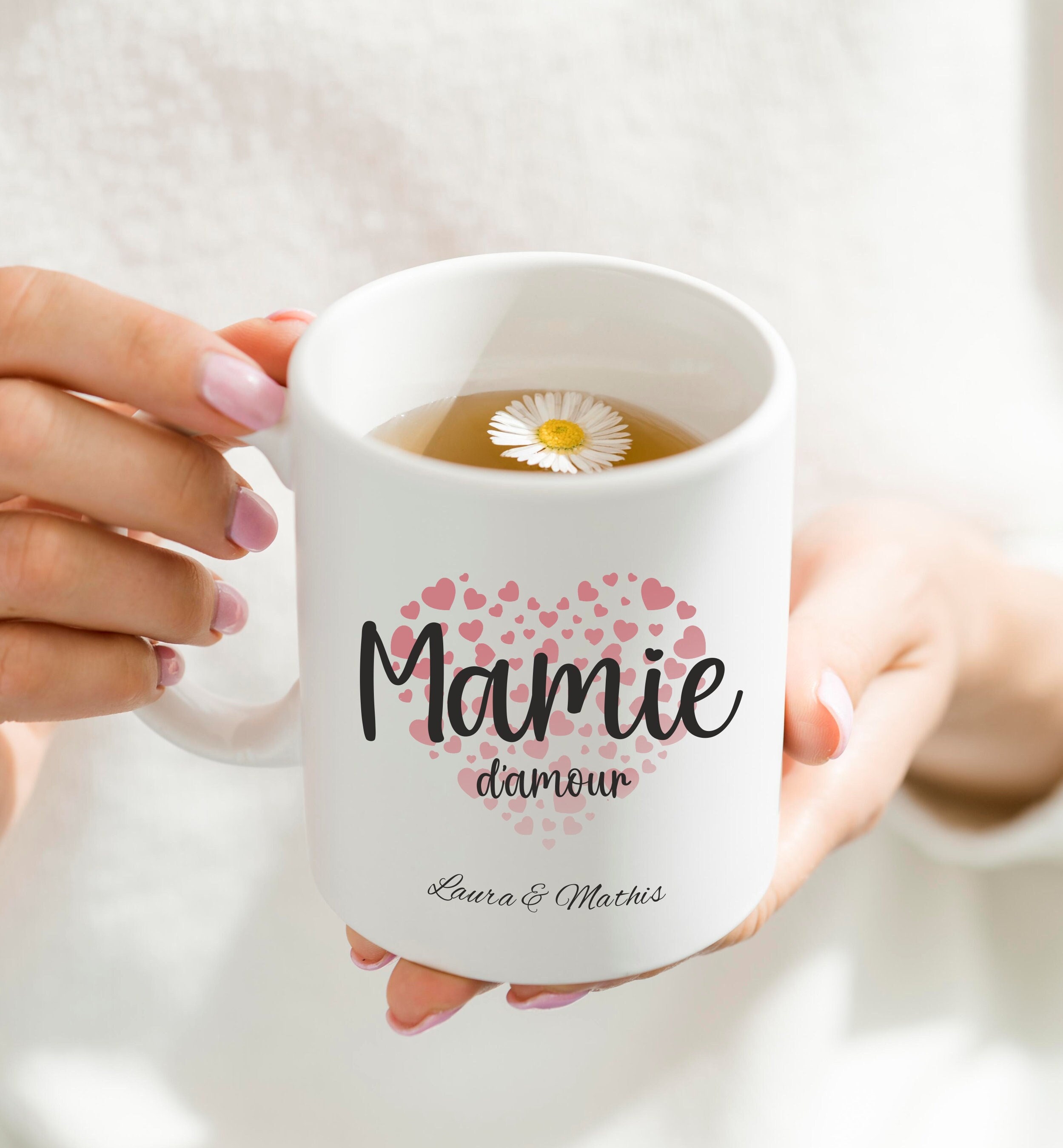 Mug Fête Des Mères Personnalisé - Violet, Texte Grand-mère, Photo Cadeau, UK