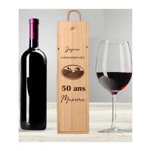 Personalized bottle box, birthday gift idea for grandpa, dad, uncle. Father&#39;s Day, Grandfathers&#39; Day. Personalized gift.