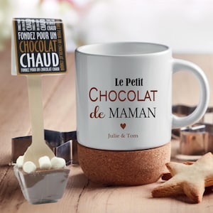 Personalized hot chocolate box Mom Mug + chocolate spoon, Mother's Day gift, Christmas gift for mom, gift idea for mom
