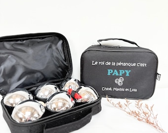 Personalized petanque kit for grandpa, grandpa gift idea, Grandfather's Day, personalized gift, petanque ball, grandpa Christmas gift