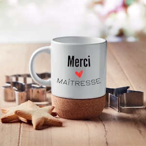 Taza de corcho "Gracias maestra", gracias maestra, regalo escolar
