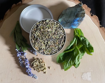 Migraine Brain Tea, Organic Herbal Blend, Yerba Mate, Lavender