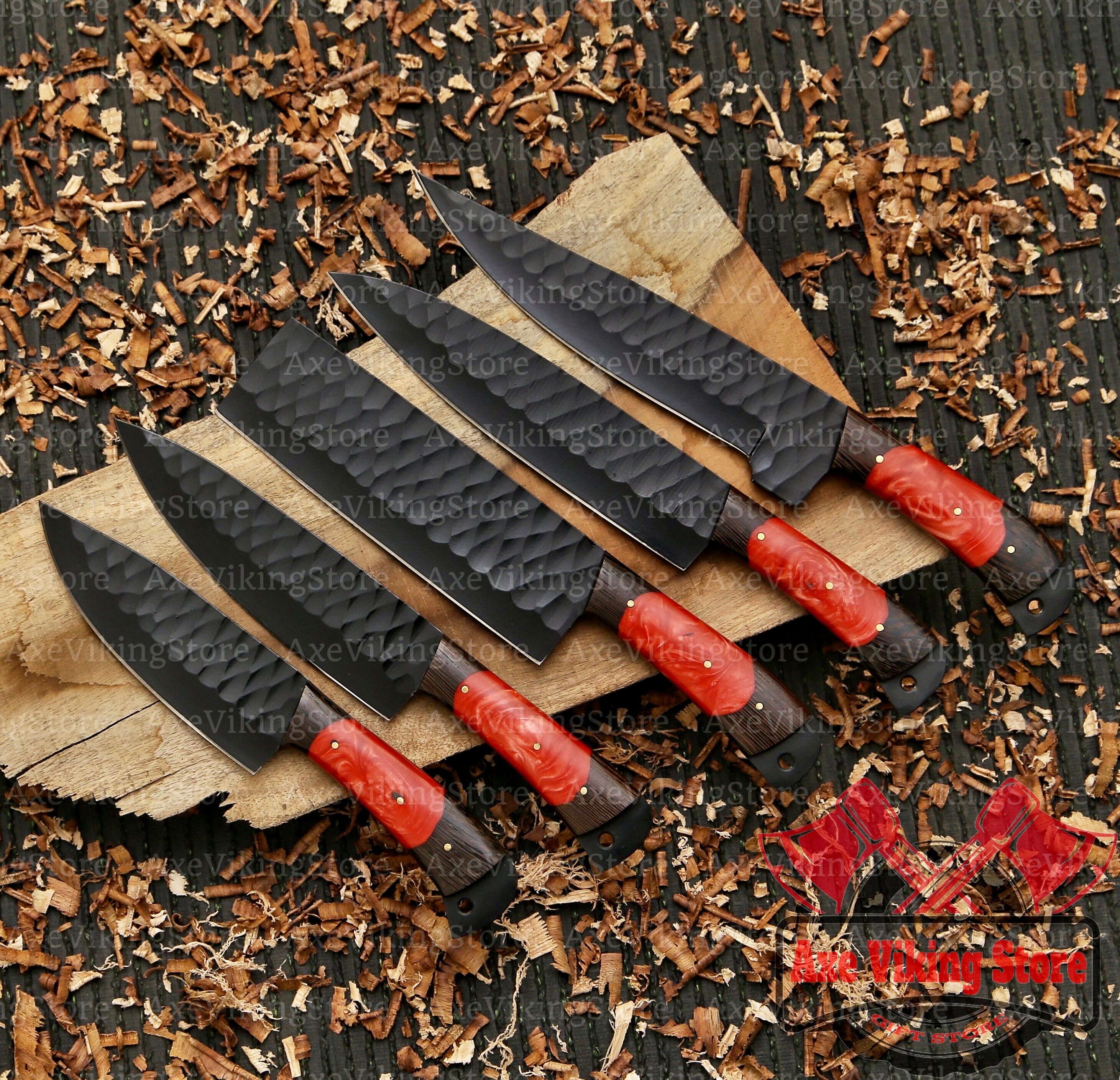 Hand CHEF'S KNIFE Set of 5 BBQ Knife Kitchen Knife Gift for Her