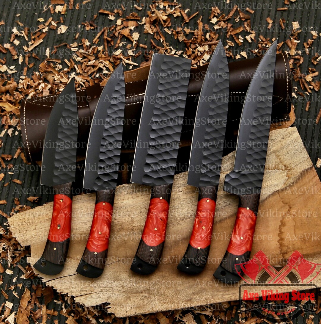 Hand CHEF'S KNIFE Set of 5 BBQ Knife Kitchen Knife Gift for Her