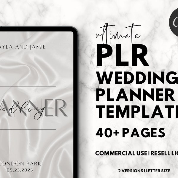 PLR Resell Wedding Itinerary Canva Template PLR Wedding Digital Planner Resell Editable & Printable Commercial Use Digital Planner