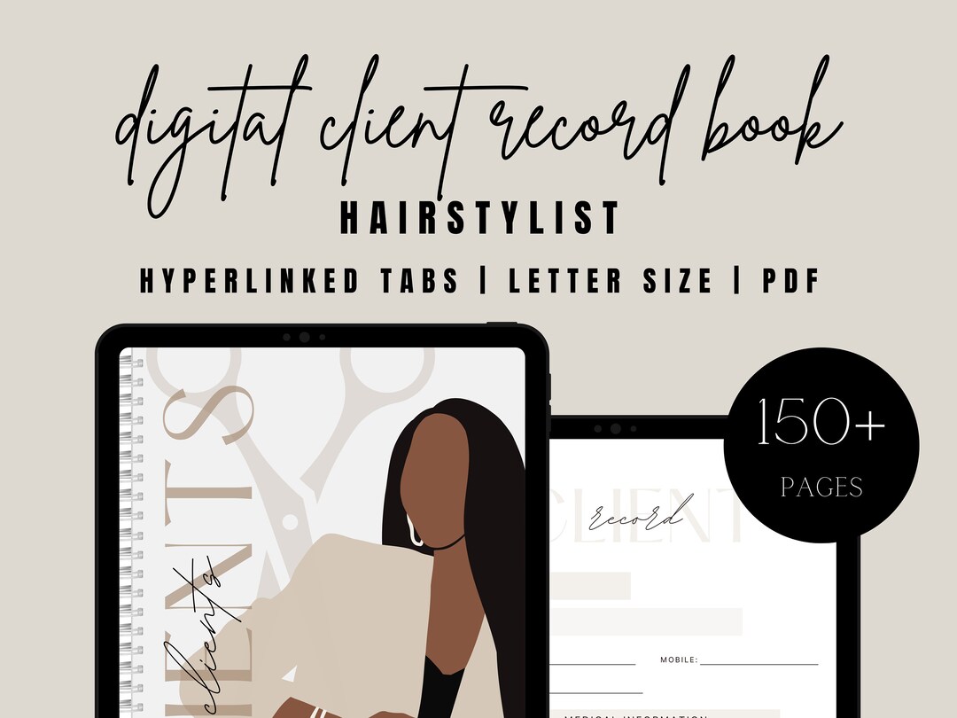 Hair Salon Client Record Book Client Intake Form Binder Client Etsy