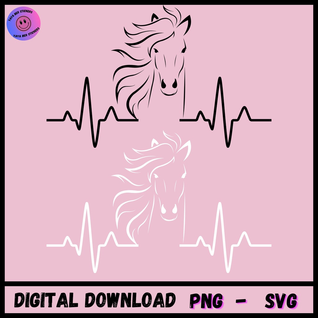 Pferde Herzschlag SVG Pferdeherz SVG Pferdeliebhaber SVG Etsy.de