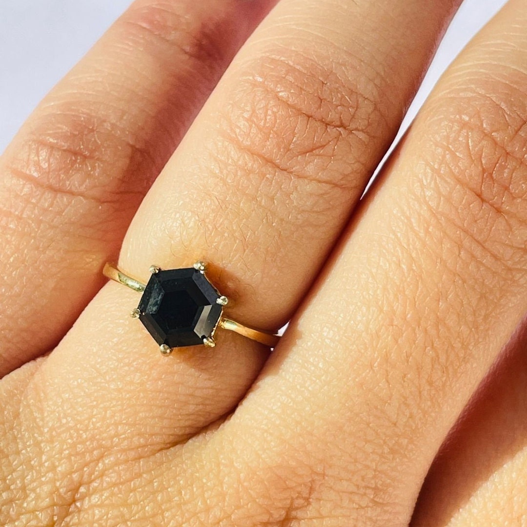 Onyx Ring, Hexagon Ring, Gift Ring, Signet Ring, Dainty Ring Onyx Ring, Hexagon Ring, Gift Ring, Signet Ring, Dainty Ring
