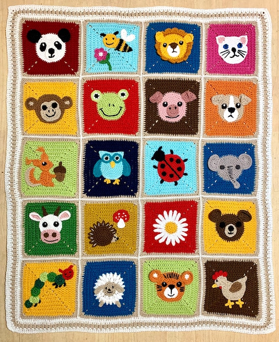 Download Crochet Pattern With 20 Motifs for a Baby Blanket in German No Yarn Included Etsy Canada