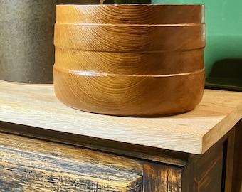 Vintage MCM teak serving bowl. Deep feature piece with lots of character.