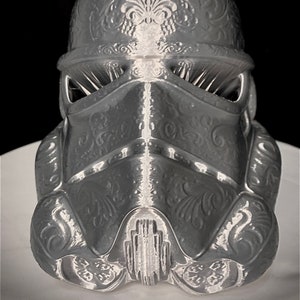 Deluxe Storm Trooper helmet decorative. Printed in silk silver