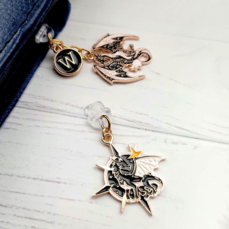 Dragon Dust Plug Charm USB-C, Micro USB, Lightning, Switch, Fantasy Phönix E-Reader Accessories Kindle, Kobo, Tolino, Handy Anhänger image 3