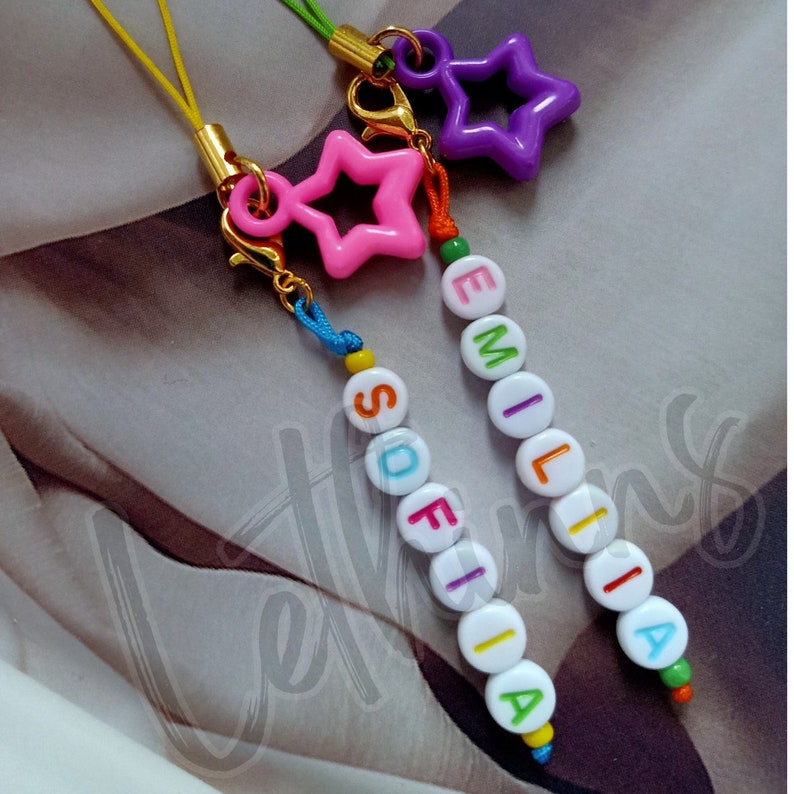 Star Phone Charm, Star Phone Strap nom personnalisé, Cute Charm Custom Name, Sternanhänger mit Namen, individuelles Weihnachtsgeschenk image 1