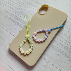 Beaded Phone Charm Personalised Name, personalisierte Handyanhänger mit wunschnamen image 1