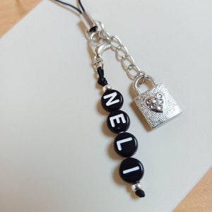 KEY and LOCK Couple Phone Charm Strap personalized name, personalisierbar, Handyanhänger mit Namen, Handyanhänger personalisiert image 7