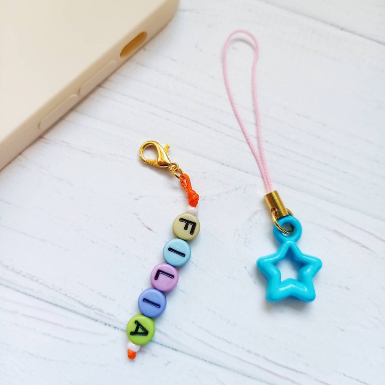 Star Phone Charm, Star Phone Strap nom personnalisé, Cute Charm Custom Name, Sternanhänger mit Namen, individuelles Weihnachtsgeschenk image 9