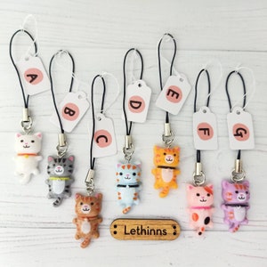 Cat Phone Strap, Kawaii Girls Phone Charm, Katzenanhänger, Cat Lovers, Heart Cat Phone Charm, Best Friend Gift, Princess Charm, Kids Jewelry image 1