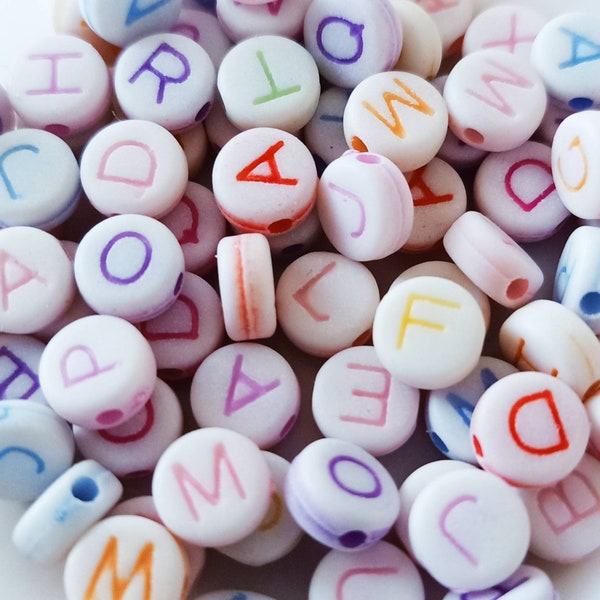 Letter Beads A-Z Mixed Alphabet Bead Full Set A to Z Buchstabenperlen Mix Buchstaben von A bis Z Initial Name Confetti Letters Bead Perlen