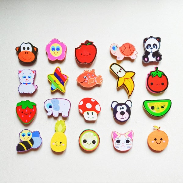 Cat Fridge Magnet Elephant Fish Monkey Panda Banana Pear Multicolor Office Magnetic Whiteboard Decor Pineapple Melon Kühlschrankmagneten