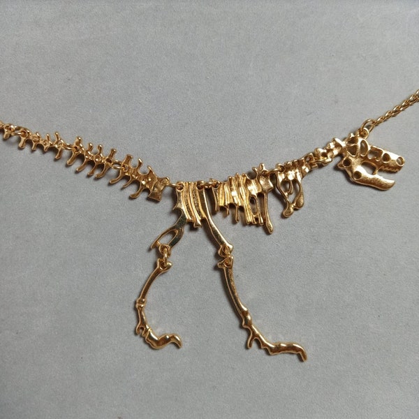 T-Rex DINOSAUR Skeleton Necklace, Dinosaur Pendant Necklace Fashion Accessories, T-Rex Pendant Necklace Dinosaur Costume Mode-Accessoires