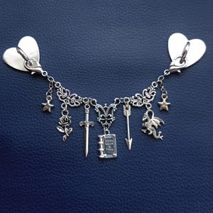 Kindle Charm Drachen Schwert Fantasy, Märchen Charms Kette Silber | Kobo Tolino E-Reader Zubehör | Kindle Hülle Dekoration | Bücherwurm Geschenk