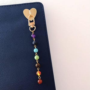 Chakra Kindle Charm Kette, Regenbogen E-Reader Zubehör für Kobo Kindle Tablet, spirituelles Geschenk für Bücherwürmer