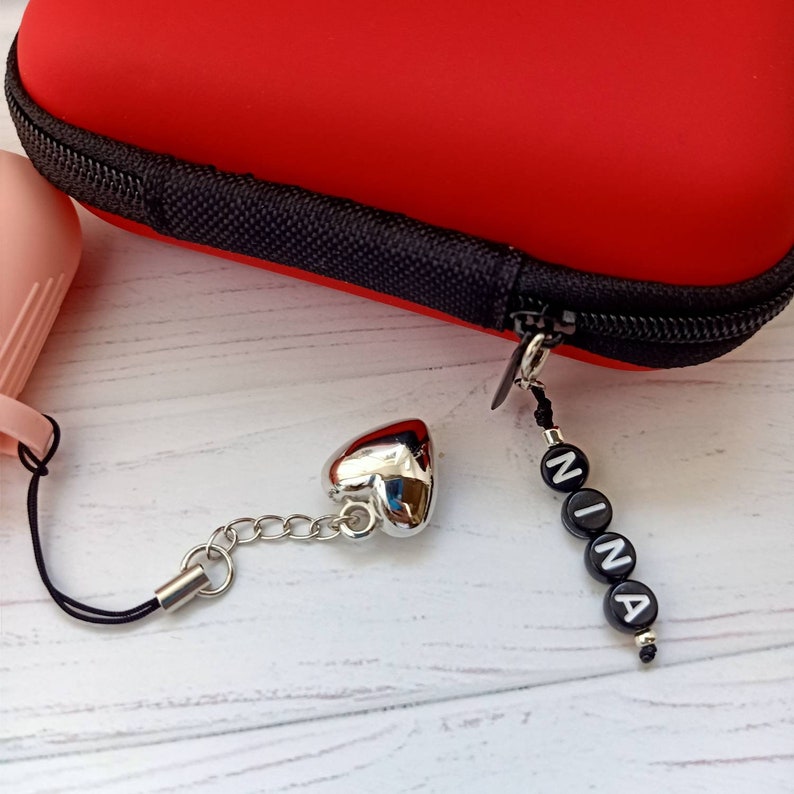 HEART Charm Phone Strap Nom personnalisé, Handyanhänger mit Namen, Handyanhänger personalisiert image 3