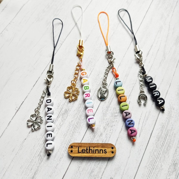 Dije de letra / Dije de nombre, Dije de cuentas de colores / Dije de la suerte / Anhänger personalizado / Anhänger mit Namen / Geschenk für die Schüler