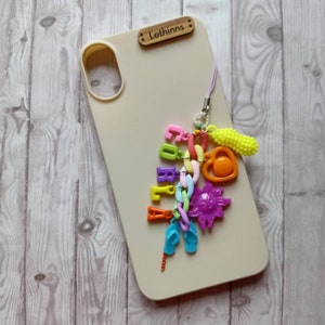 Nom personnalisé de sangle de téléphone / Handykette mit wunschnamen / personalisierbar / Colorful Phonestrap / bunte Handykette / Perlen Handykette image 4