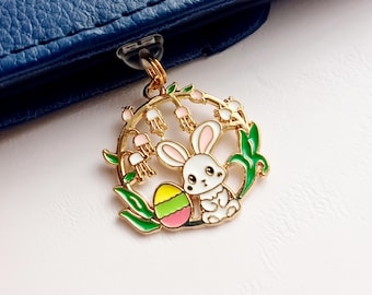 Bunny Dust Plug Charm, USB-C, Micro USB, Phone Accessory (Gift for Her) Kindle Kobo Tolino Bookish