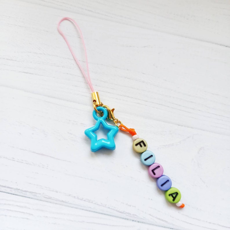 Star Phone Charm, Star Phone Strap nom personnalisé, Cute Charm Custom Name, Sternanhänger mit Namen, individuelles Weihnachtsgeschenk image 8