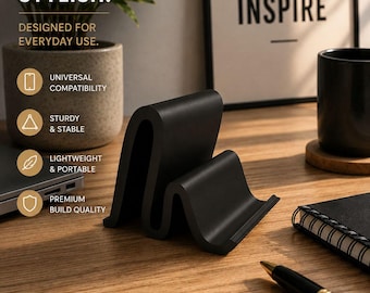 Modern Phone Stand | Minimalist Desk Accessory, Office Decor