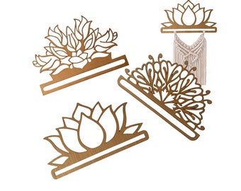 Macrame Wall Hanging Frame: Lotus Flower Shape, Hardwood Plywood