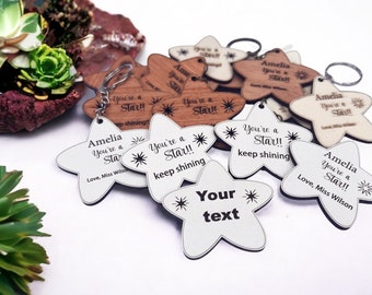 Teacher Pupil Gift - School Leaver 2023/Personalised Class Name Badges, Wooden Star, From Teacher, School Leaving Badge, End Of School