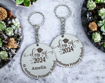 Class of 2024, School leavers keyring sets, Teacher Pupil Gift, Whole class gifts from teachers, Personalised class keyrings