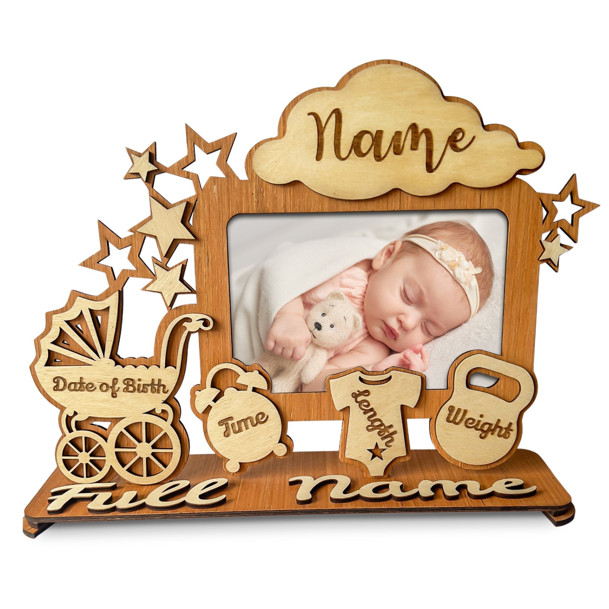 Personalized Baby Picture Frame: Handmade Keepsake Hardwood Frame - Etsy