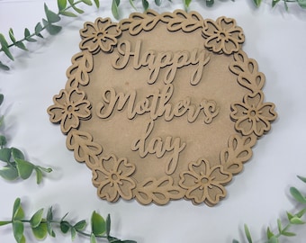 DIY Mother's Day MDF Plaque Craft Kit – Flower Bouquet Painting