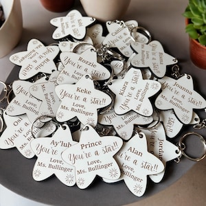 Teacher Pupil Gift - School Leaver 2024/Personalised Class Name Badges, Wooden Star, From Teacher, School Leaving Badge, End Of School