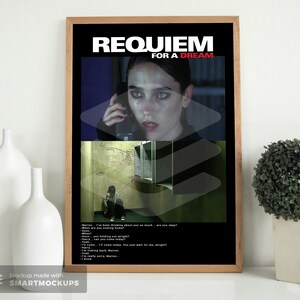 Requiem For A Dream, Filmplakat, Jared Leto, Jennifer Connelly, Wandkunst, Wanddekoration