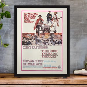 The Good The Bad and The Ugly Poster, Film, Clint Eastwood, Wandkunst, Wanddeko