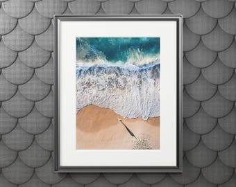 Láminas artísticas, decoración de pared con estampados de playa, obras de arte costeras, póster con vista al mar, pintura de paisaje marino, imagen con vibraciones de verano