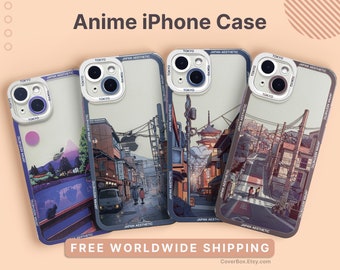 Anime iPhone Fall Japanische Anime Ästhetik Telefon Fall für iPhone 15 iPhone 14 13 12 11 Pro Max Mini XS X XR SE 7 Fall plus Japan klare Abdeckung