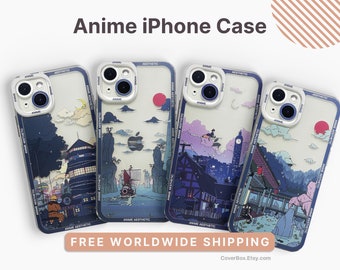 Anime iPhone Hülle Niedliche japanische Anime Ästhetik Japan Phone Cover für iPhone 15 iPhone 14 13 12 11 Pro Max XS X XR SE 7 8 Case Plus klar