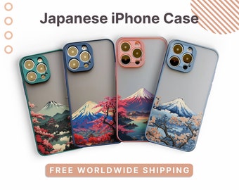 Japanese Aesthetic iPhone Case Mount Fuji Phone Case For iPhone 15 iPhone 14 13 12 11 Pro Max Mini XS X XR SE 7 Case Plus Japan Sakura Asia
